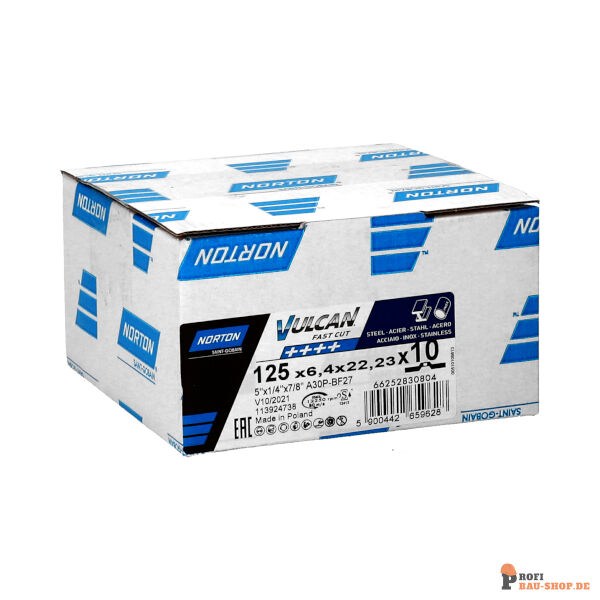 nortonschleifmittel/NORTON_schleifmittel_66252830804 Norton VULCAN  Portable grinding wheels 125x6.4x22.23mm 30 GRIT_121980